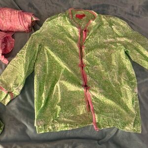 3 Pairs Lilly Pulitzer Pajama Sets, 3/4 sleeve/leg, frog closures, medium